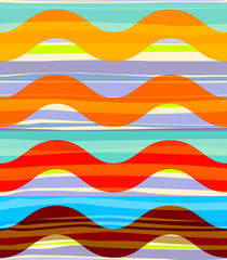 Geometric abstract seamless pattern. Random stripes and waves