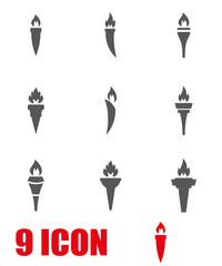 Vector grey torch icon set