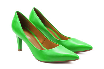 Green high heels pumps