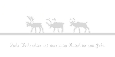 Weihnachts- und Silvesterkarte mit Rentieren.