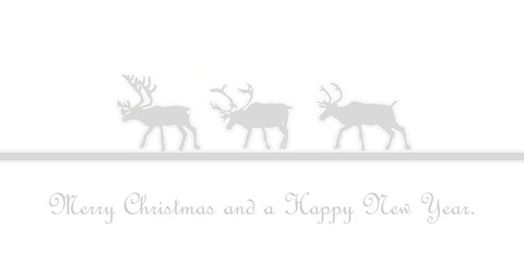 Christmas and silvester card with reindeers.