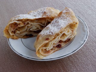 baked strudel with apples