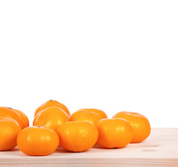 Ripe mandarins isolated on a white
