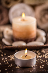 Obraz na płótnie Canvas Close up of burning candle