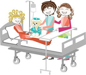 Parents rendant visite à leur enfant hospitalisé