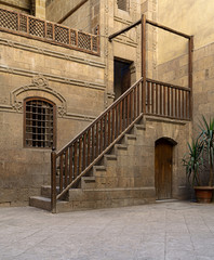 A courtyard of a historic house in Old Cairo, Egypt