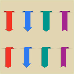 Set of colored bookmarks, vector illustration.