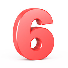 three-dimensional number in red
