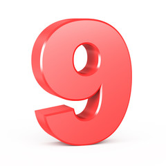 three-dimensional number in red