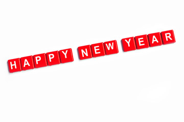 The letter of Happy New Year on white background
