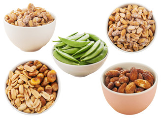 All nut, Pea, Peanut and almond isolated