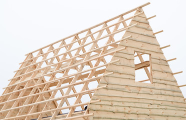 wood frame house roof