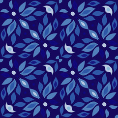 blue floral pattern