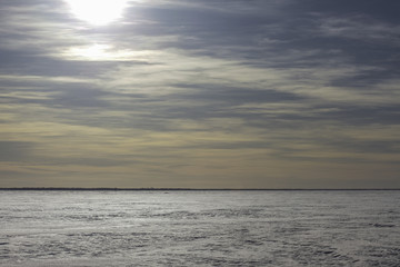 snow ice plain and the Arctic sky landscape
