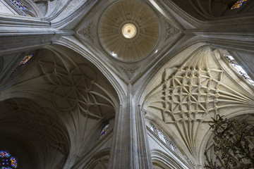 Interior of gothic cathedral of Segovia in Spain