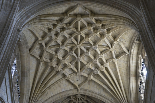 Christian, Interior of gothic cathedral of Segovia in Spain - Powered by Adobe