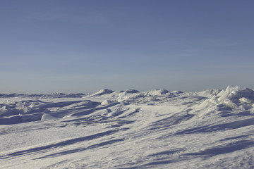 abstract Arctic landscape. snow plain and sky