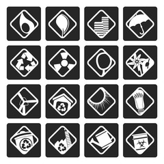 Black Ecology icons - Set for Web Applications - Vector