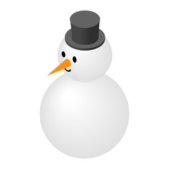 Christmas snowman isometric icon