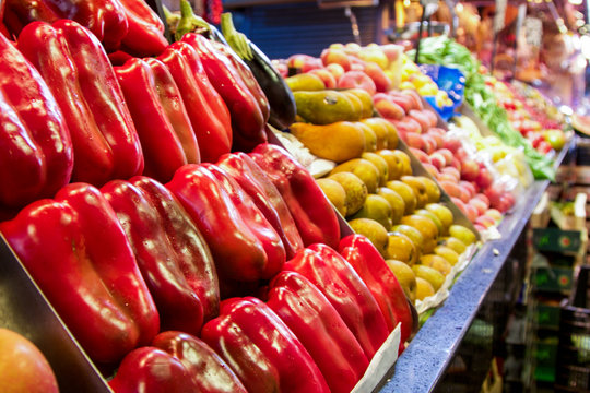 Food Market Of Ramblas Barcelona 