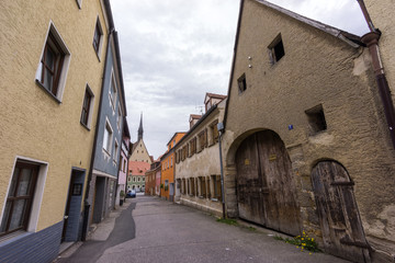 Fototapeta na wymiar Street view of Amberg, a old medieval town in Bavaria, Germany.