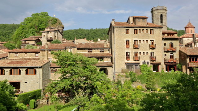 Old street in catalan town. Rupit i Pruit, Catalonia