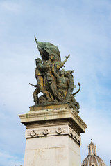 Fototapeta na wymiar Sculpture in the Piazza Venezia Rome