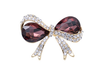 brooch bow isolated on white