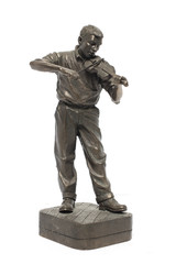 bronze statuette violinist