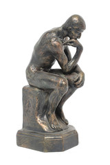 Fototapeta na wymiar bronze sculpture thinker