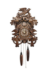 wooden cuckoo clock isolated on white - 98522554