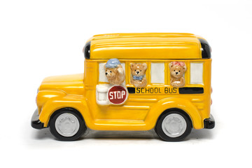 Cartoon yellow school  bus