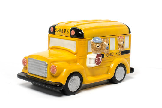 Cartoon yellow school  bus