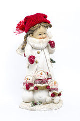 statuette a girl isolated on white