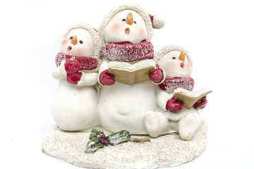 snowmen statuette isolated on white