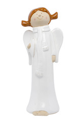 Christmas angel statuette isolated on white