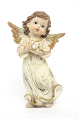 Christmas angel figurine isolated on white