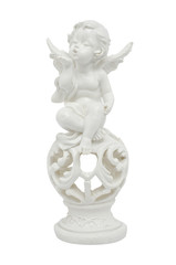 Fototapeta na wymiar cherub statuette isolated on white