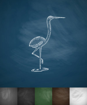heron icon. Hand drawn vector illustration