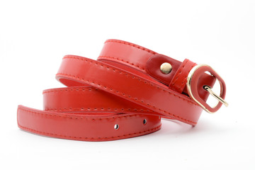 Red belt  isolated on white