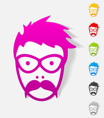 realistic design element. face male