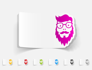 realistic design element. face male