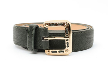 dark green belt isolated on white