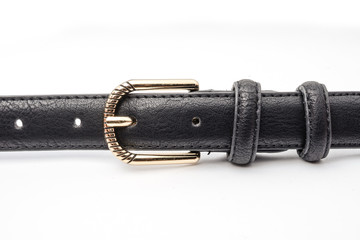 Black female belt isolated on white