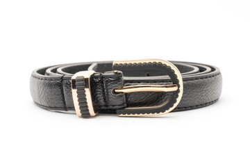 Black female belt isolated on white