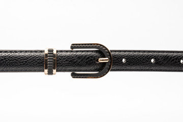 Black female belt isolated on white