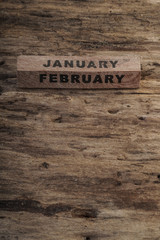wooden calendar for january