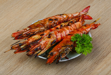 Grilled king prawns