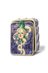 Venetian casket with mask isolated on white