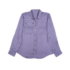 purple silk blouse isolated on a white